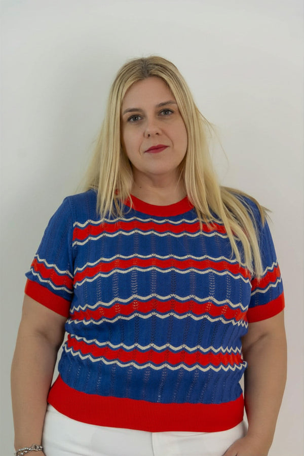 HEART OF GLASS - T-SHIRT TRAFORATA IN COTONE BIOLOGICO