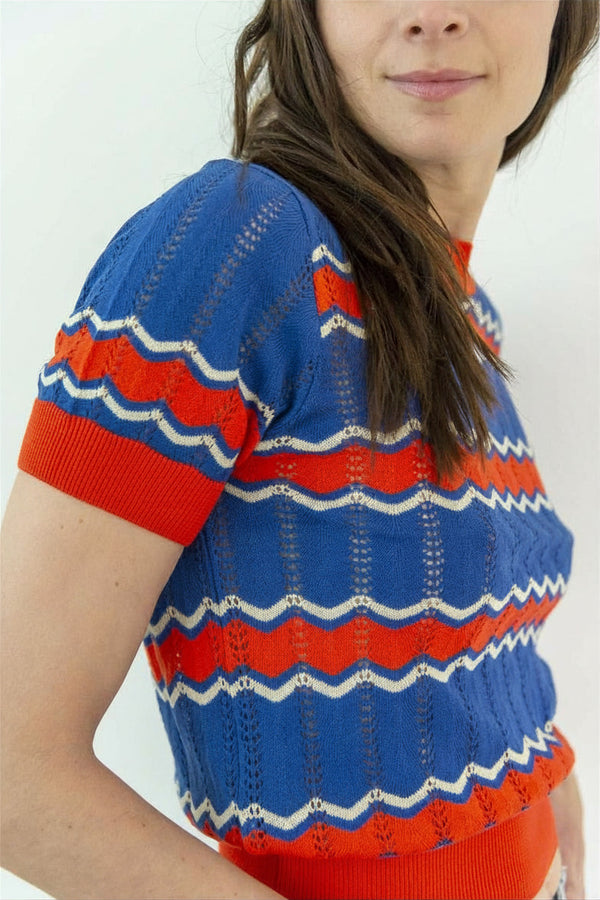 HEART OF GLASS - T-SHIRT TRAFORATA IN COTONE BIOLOGICO