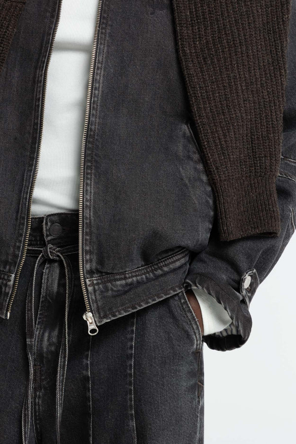 REBEL REBEL - GIUBBINO IN JEANS NERO