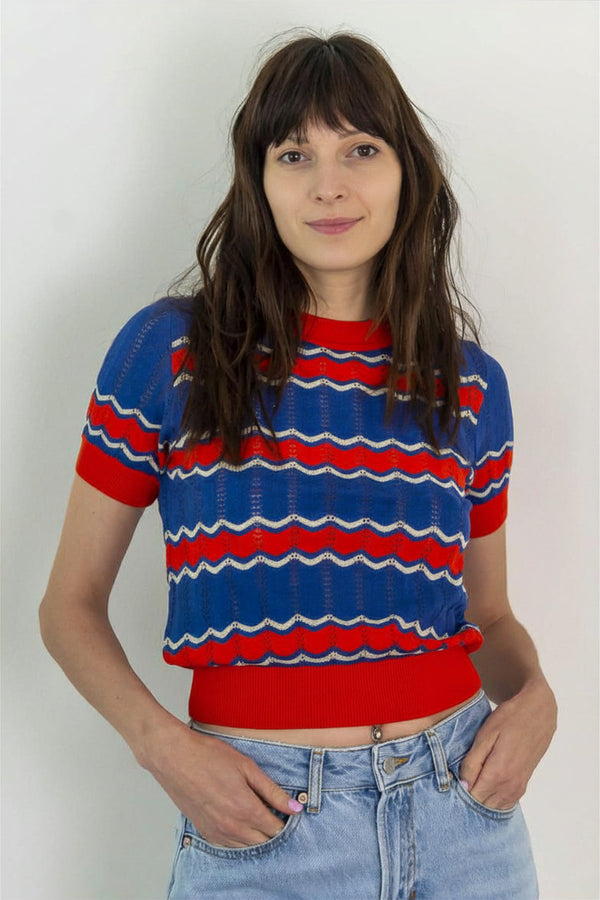 HEART OF GLASS - T-SHIRT TRAFORATA IN COTONE BIOLOGICO