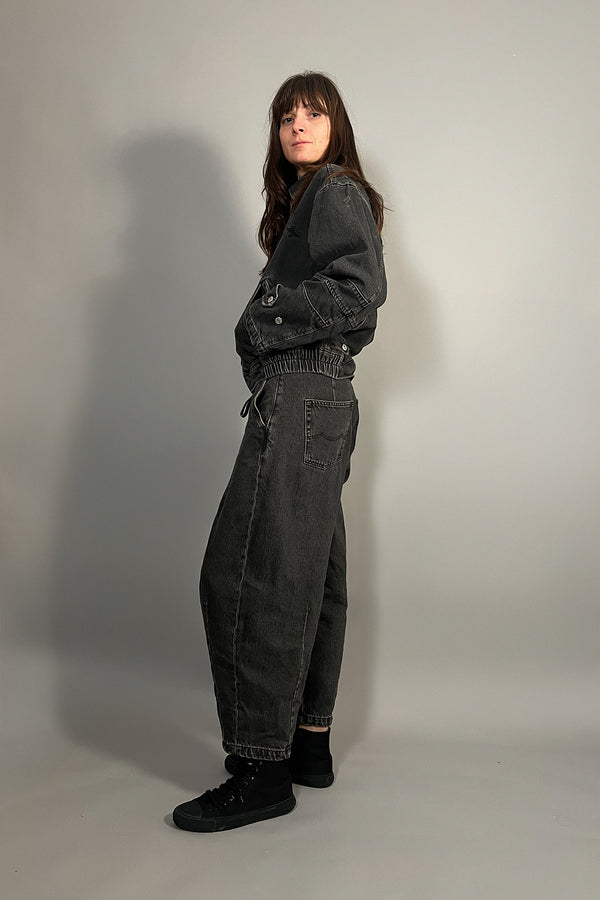 REBEL REBEL - GIUBBINO IN JEANS NERO