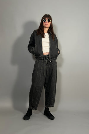 REBEL REBEL - GIUBBINO IN JEANS NERO