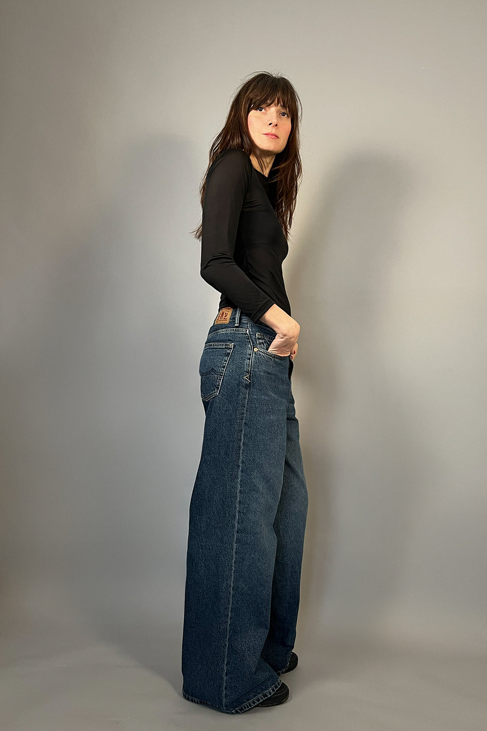 WILD HORSES - JEANS LARGHI BLU SCURO