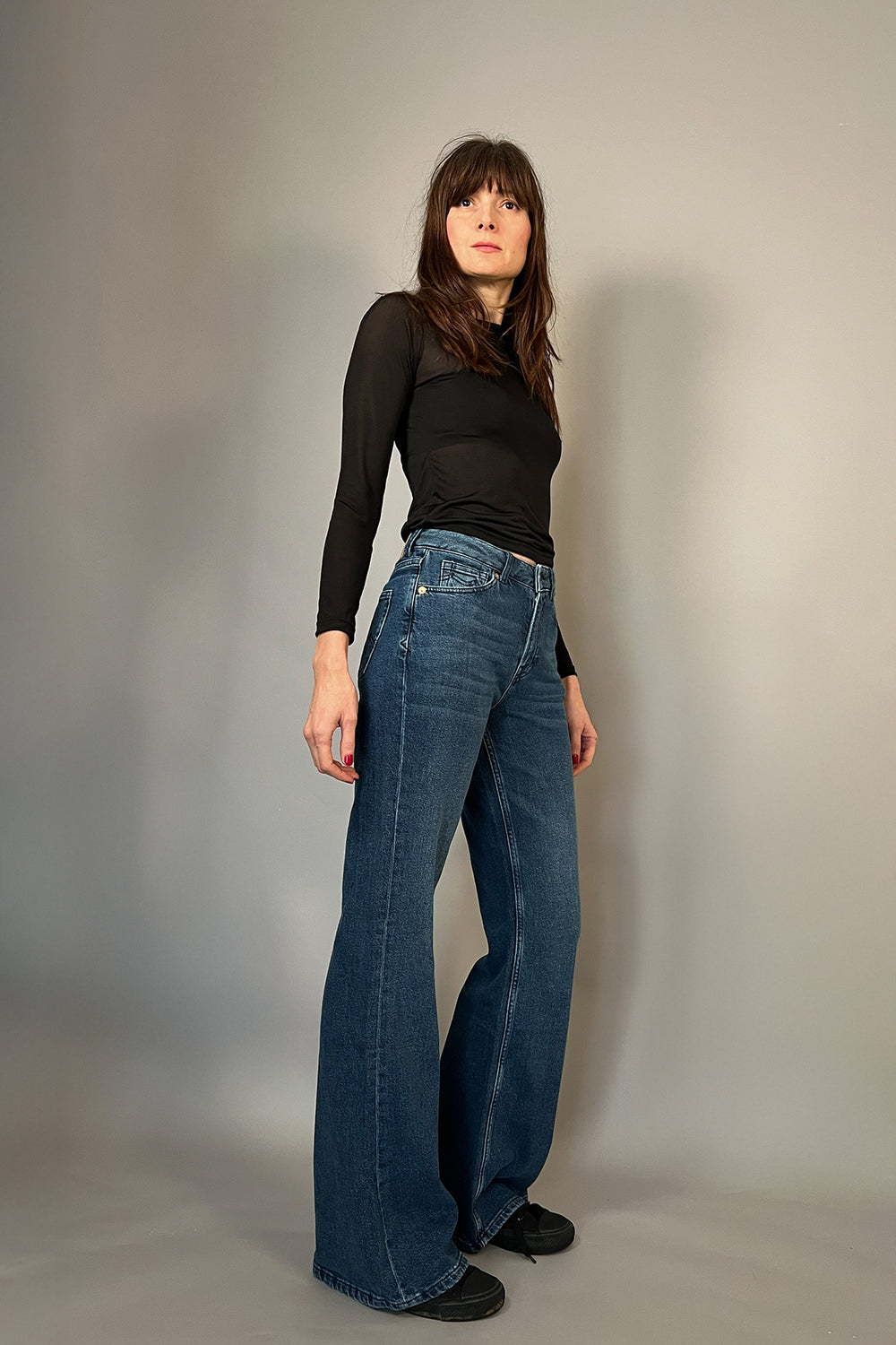 WHOLE LOTTA LOVE - JEANS A ZAMPA BLU SCURO