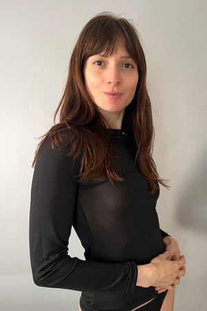 BECAUSE THE NIGHT - T-SHIRT MANICHE LUNGHE 100% SETA