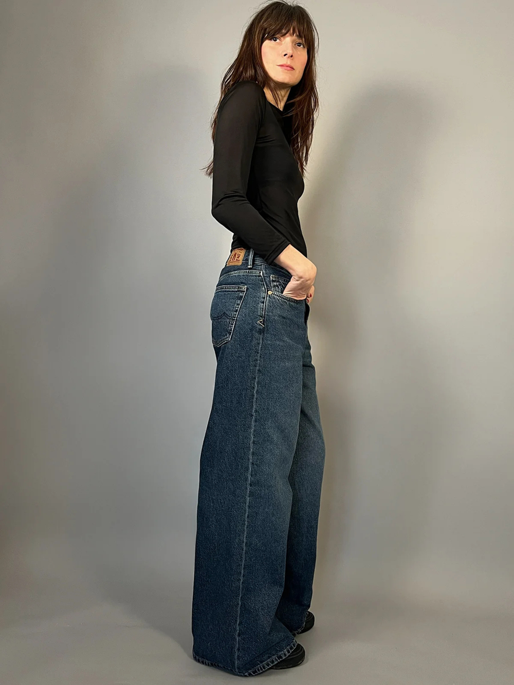 WILD HORSES - JEANS LARGHI BLU SCURO