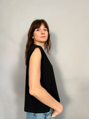 BLACK DOG - T-SHIRT NERA IN COTONE BIOLOGICO