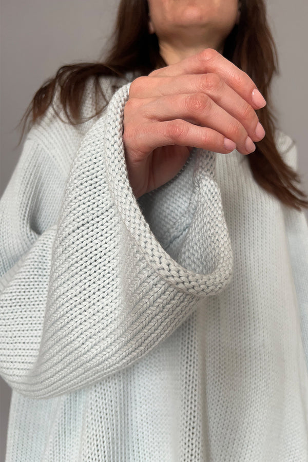 BLUE SKY - MAGLIONE AZZURRO IN COTONE BIOLOGICO