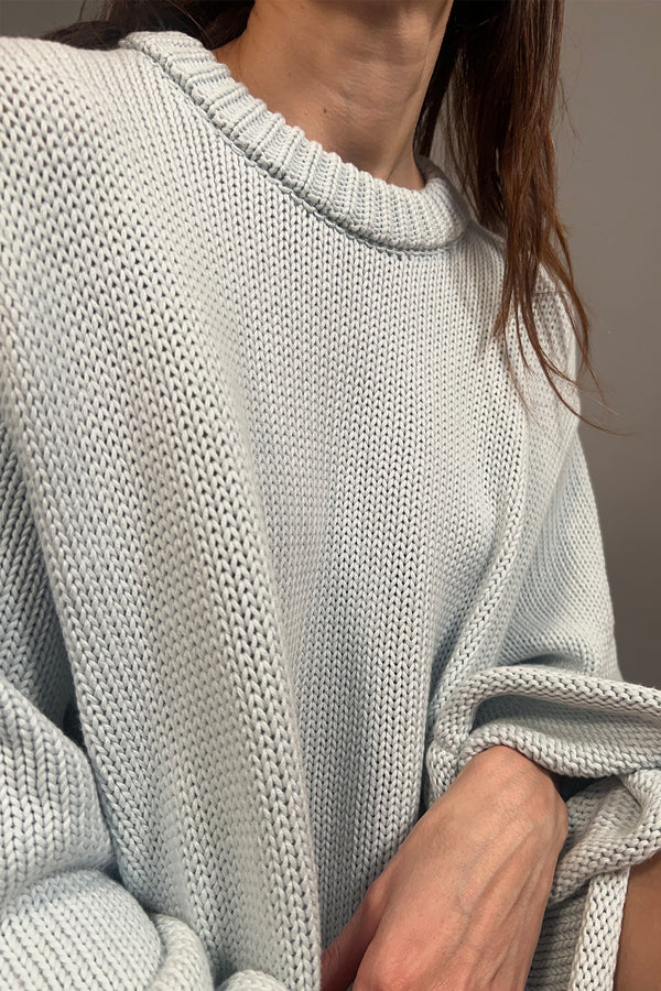 BLUE SKY - MAGLIONE AZZURRO IN COTONE BIOLOGICO