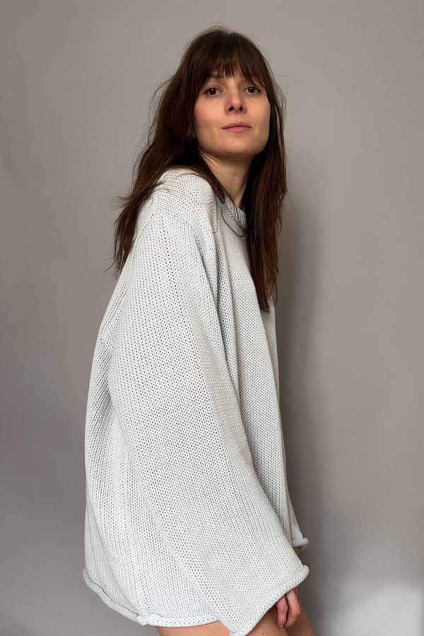 BLUE SKY - MAGLIONE AZZURRO IN COTONE BIOLOGICO