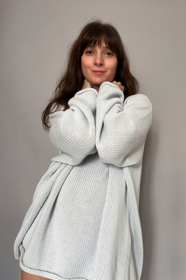 BLUE SKY - MAGLIONE AZZURRO IN COTONE BIOLOGICO