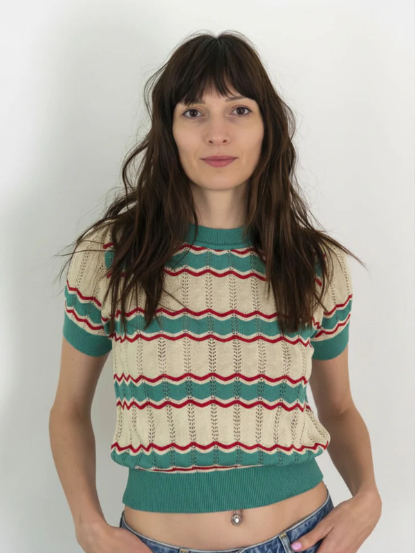 GYPSY - T-SHIRT TRAFORATA IN COTONE BIOLOGICO