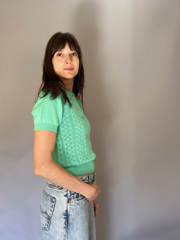 DREAMS - T-SHIRT TRAFORATA IN COTONE BIOLOGICO