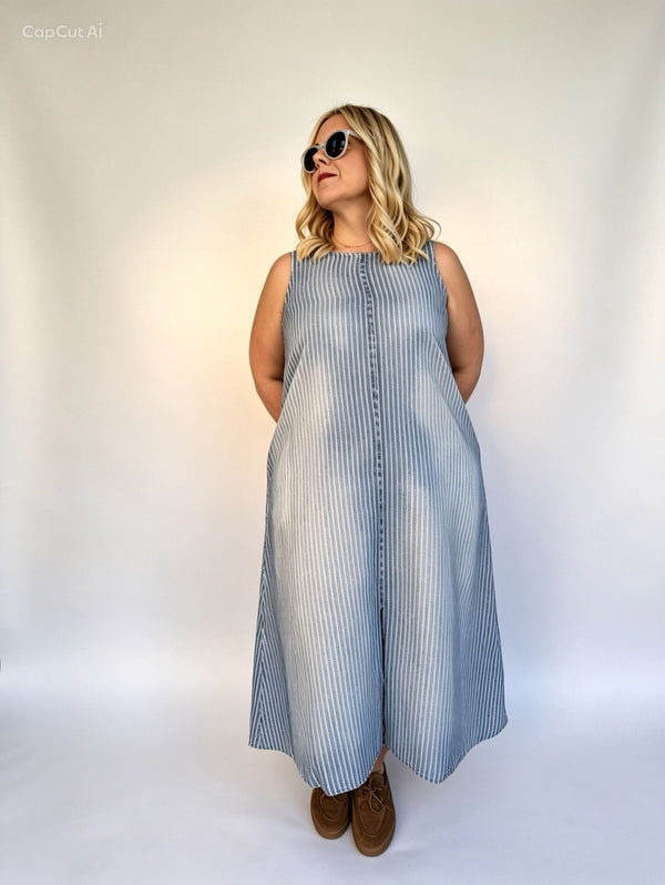 SUMMER BREEZE - ABITO IN LINO A RIGHE