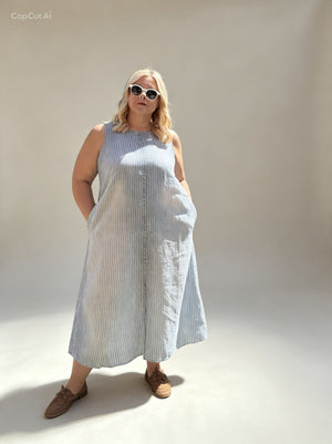 SUMMER BREEZE - ABITO IN LINO A RIGHE