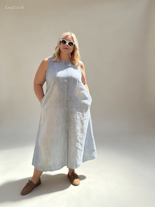 SUMMER BREEZE - ABITO IN LINO A RIGHE
