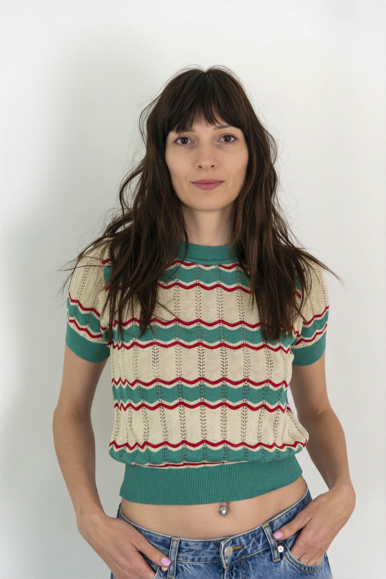 GYPSY - T-SHIRT TRAFORATA IN COTONE BIOLOGICO