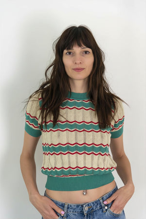 GYPSY - T-SHIRT TRAFORATA IN COTONE BIOLOGICO
