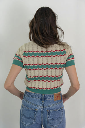 GYPSY - T-SHIRT TRAFORATA IN COTONE BIOLOGICO
