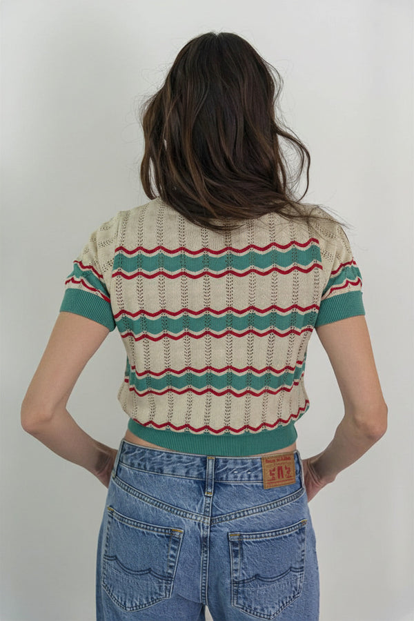GYPSY - T-SHIRT TRAFORATA IN COTONE BIOLOGICO