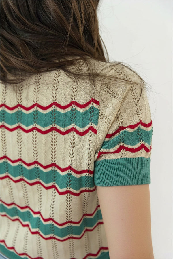 GYPSY - T-SHIRT TRAFORATA IN COTONE BIOLOGICO