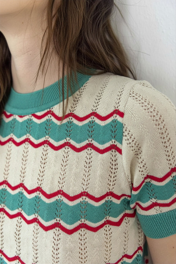 GYPSY - T-SHIRT TRAFORATA IN COTONE BIOLOGICO