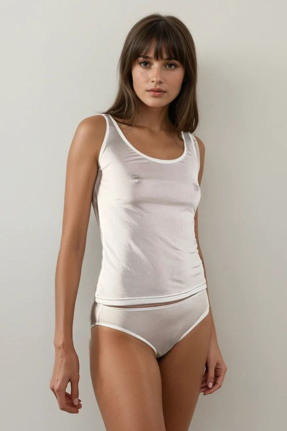 GLORIA - CANOTTA 100% SETA SPALLA LARGA