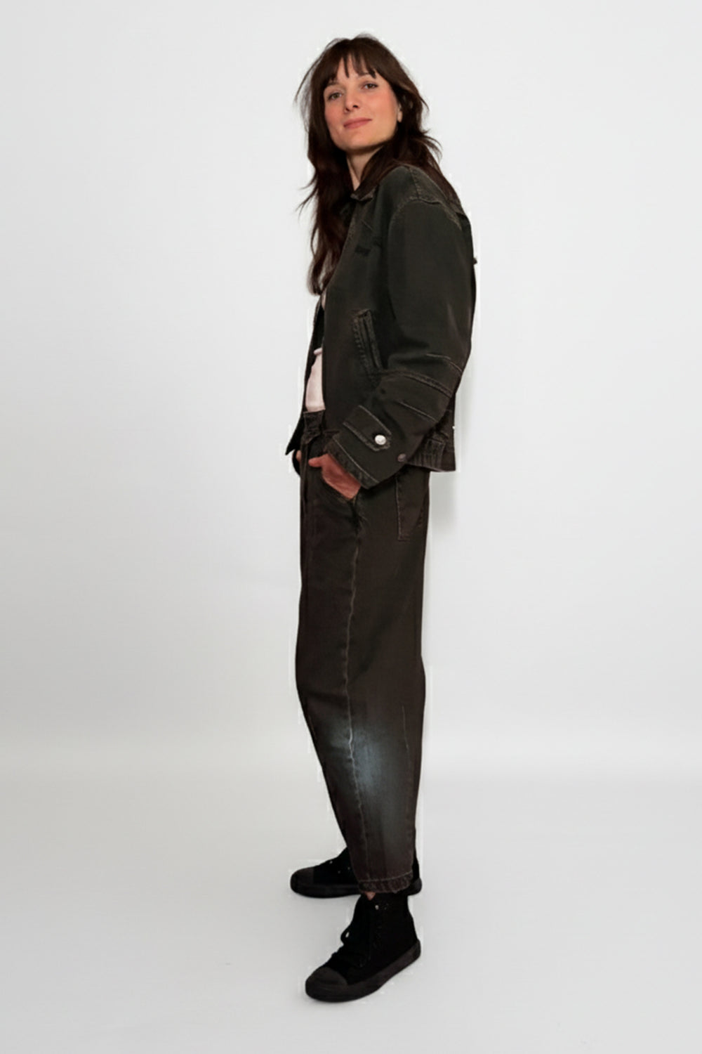 REBEL REBEL - GIUBBINO IN JEANS NERO