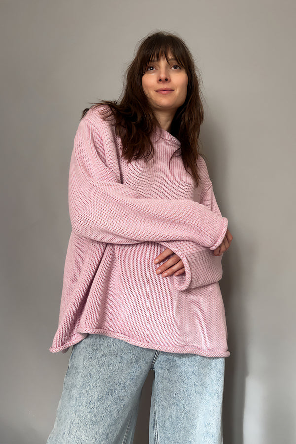 PINK MOON - MAGLIONE ROSA IN COTONE BIOLOGICO