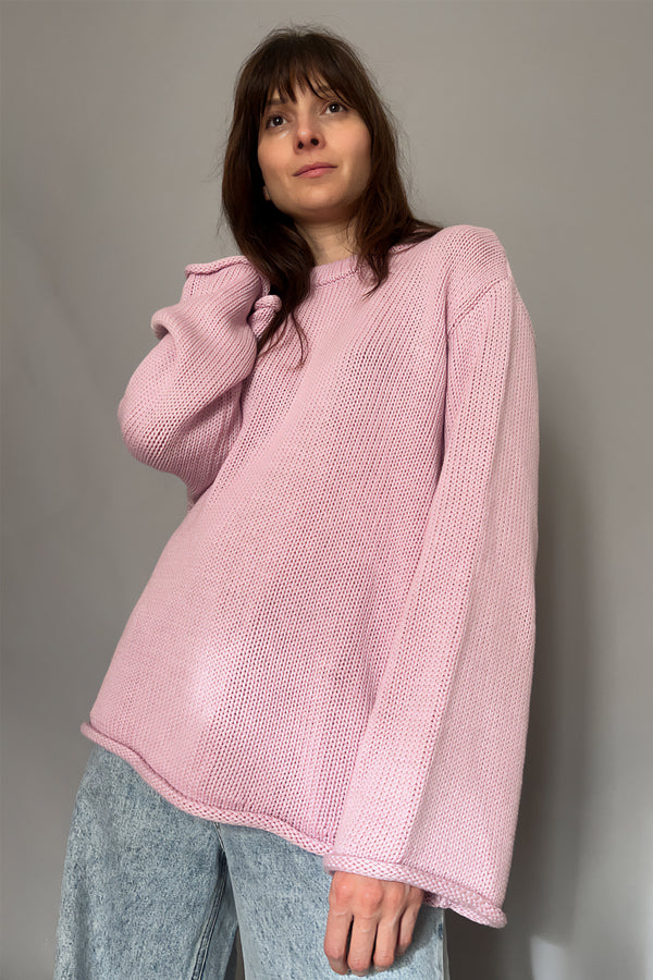 PINK MOON - MAGLIONE ROSA IN COTONE BIOLOGICO