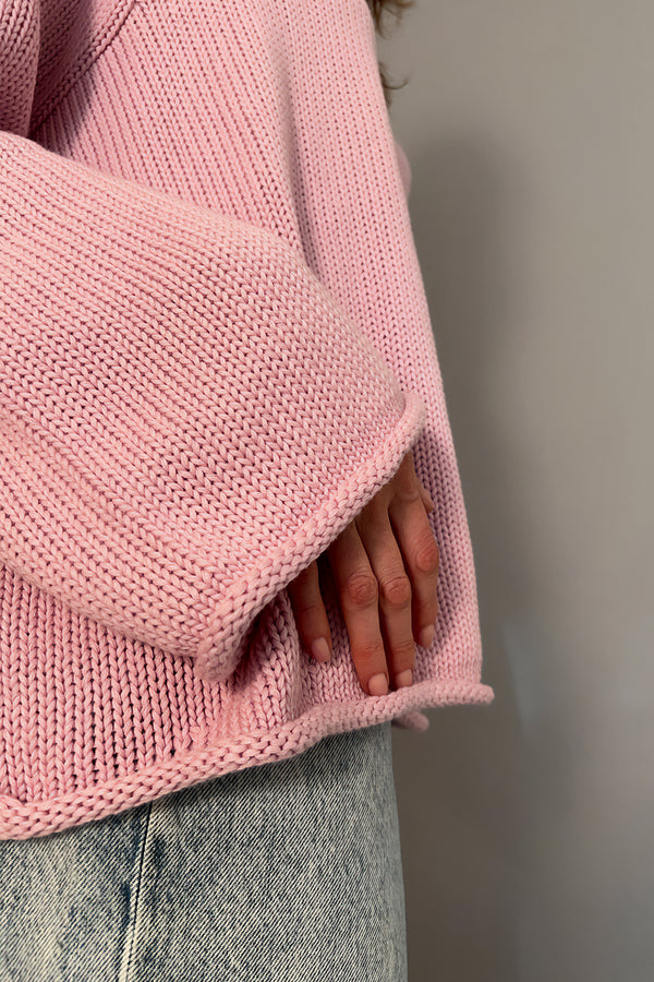 PINK MOON - MAGLIONE ROSA IN COTONE BIOLOGICO