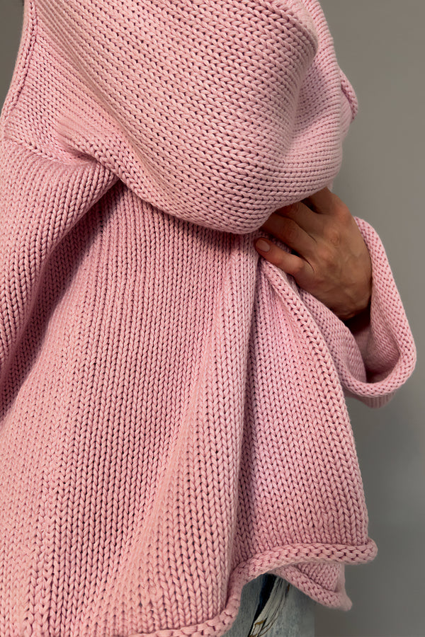 PINK MOON - MAGLIONE ROSA IN COTONE BIOLOGICO