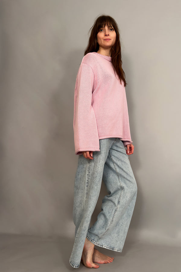 PINK MOON - MAGLIONE ROSA IN COTONE BIOLOGICO