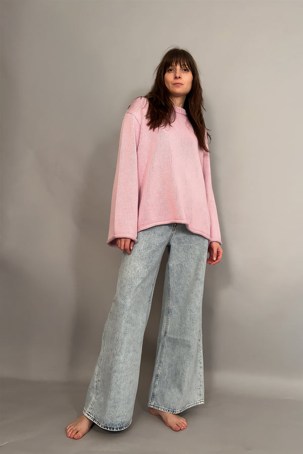 PINK MOON - MAGLIONE ROSA IN COTONE BIOLOGICO
